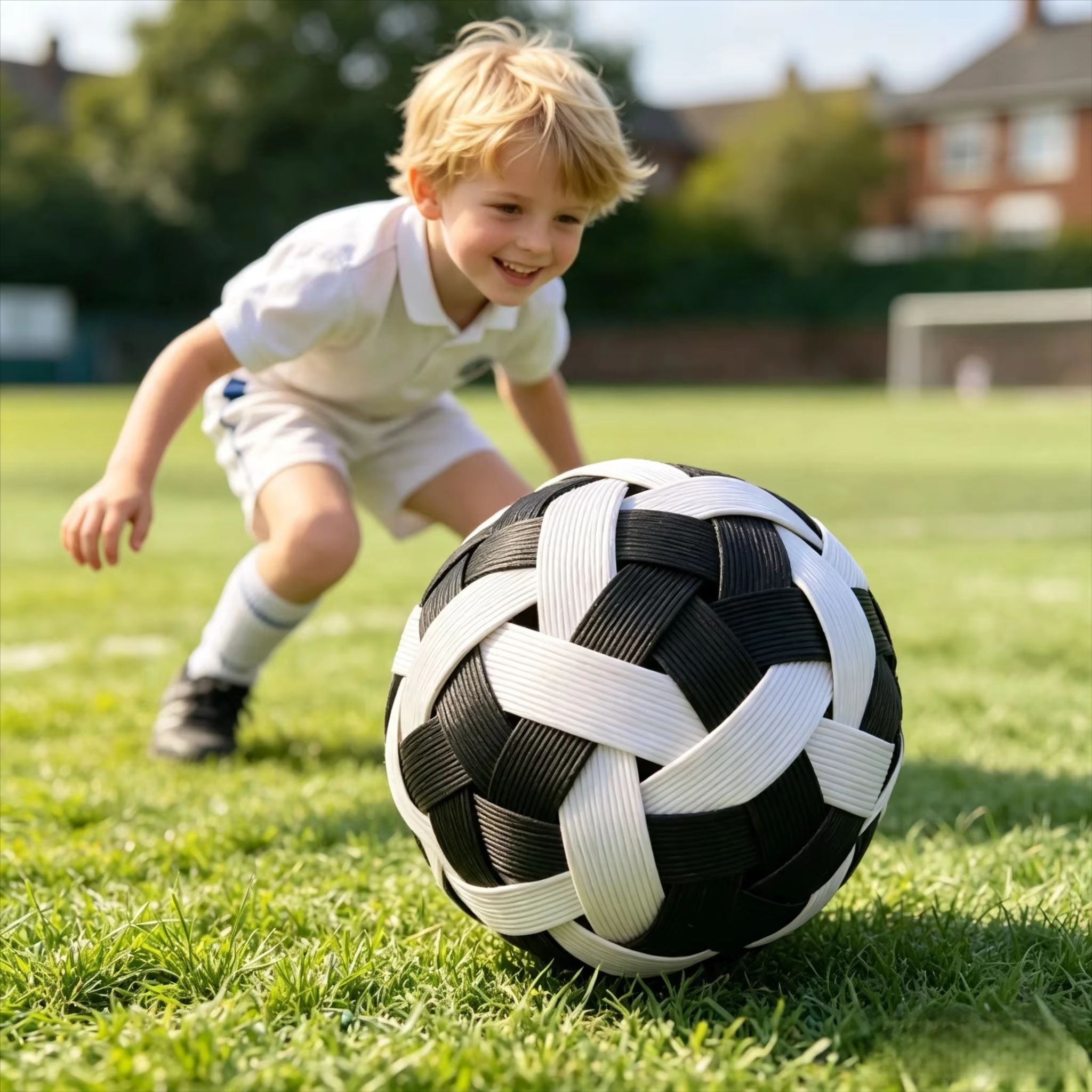 Kids Outdoor Ball - ลูกหวายเซパタคRAW สำหรับเด็ก ทำด้วยมือ ของเล่นกีฬากลางแจ้ง วอลเลย์บอลเตะ ของเล่นฝึกซ้อม
