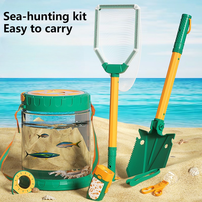Kids Outdoor Nature Toys - เซ็ตจับทะเลของเล่นเด็กเล่นชายหาดชุดผจญภัยกลางแจ้งอุปกรณ์คลิปหนีบหอยนางรมสำหรับของเล่นเด็กผู้ปกครองริมทะเล