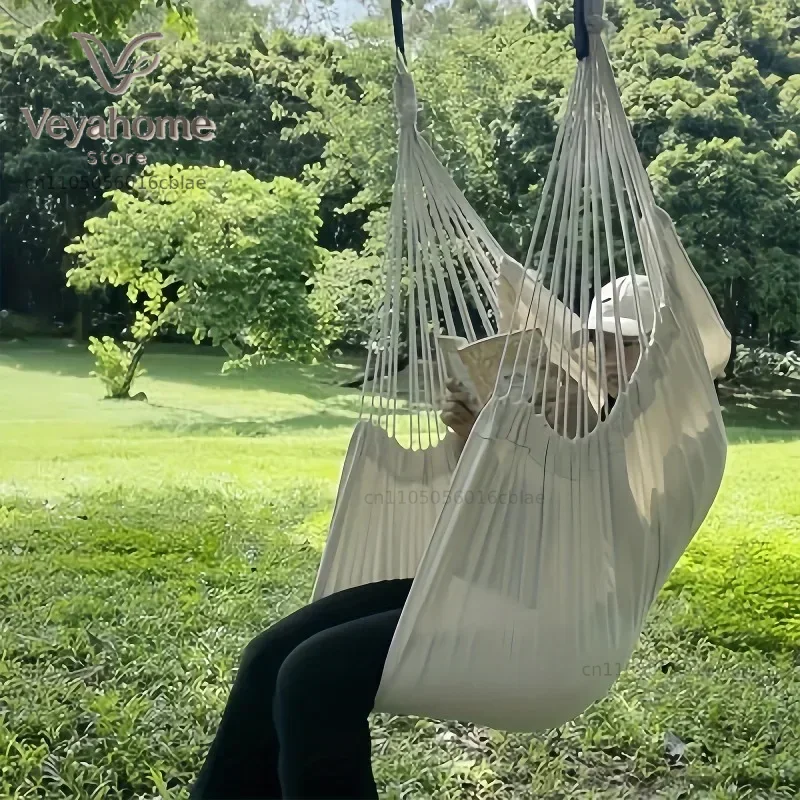 Kids Outdoor Lounge - เก้าอี้โยกกลางแจ้ง 1 ตัว ผ้าแคนวาส เก้าอี้พักผ่อนแบบแขวน พับได้