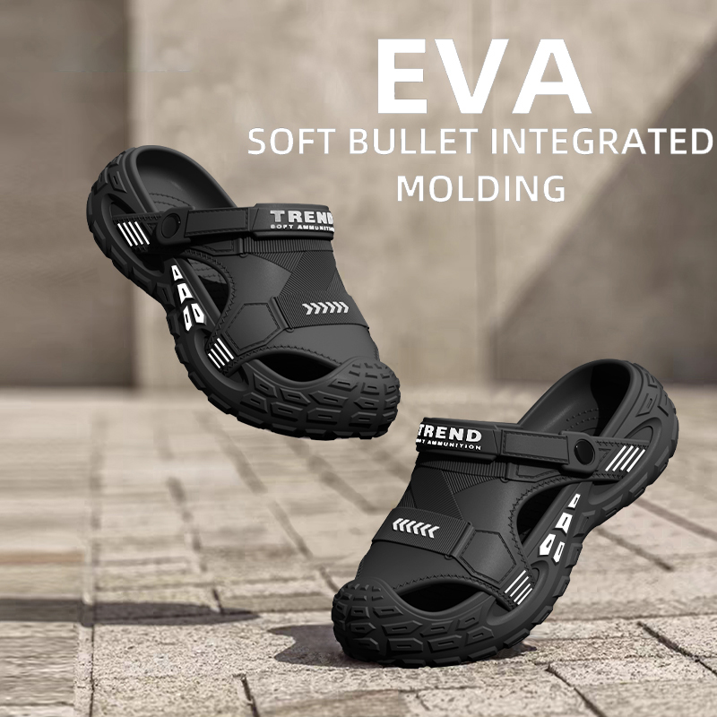 Kids Outdoor Shoes - รองเท้าแตะลำลองสำหรับผู้ชายใส่กลางแจ้งในฤดูร้อน กันลื่น ระบายอากาศ ป้องกันกลิ่น รองเท้าแตะกันลื่น
