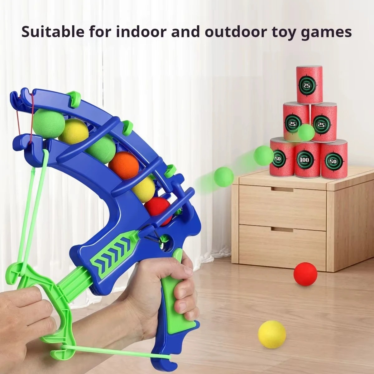 Kids Outdoor Ball - ปืนยิงฟองสบู่แบบอัตโนมัติ ของเล่นเด็ก ลูกบอลนิ่ม ของเล่นกีฬา ยิงเป้า ปืนยิงฟองสบู่