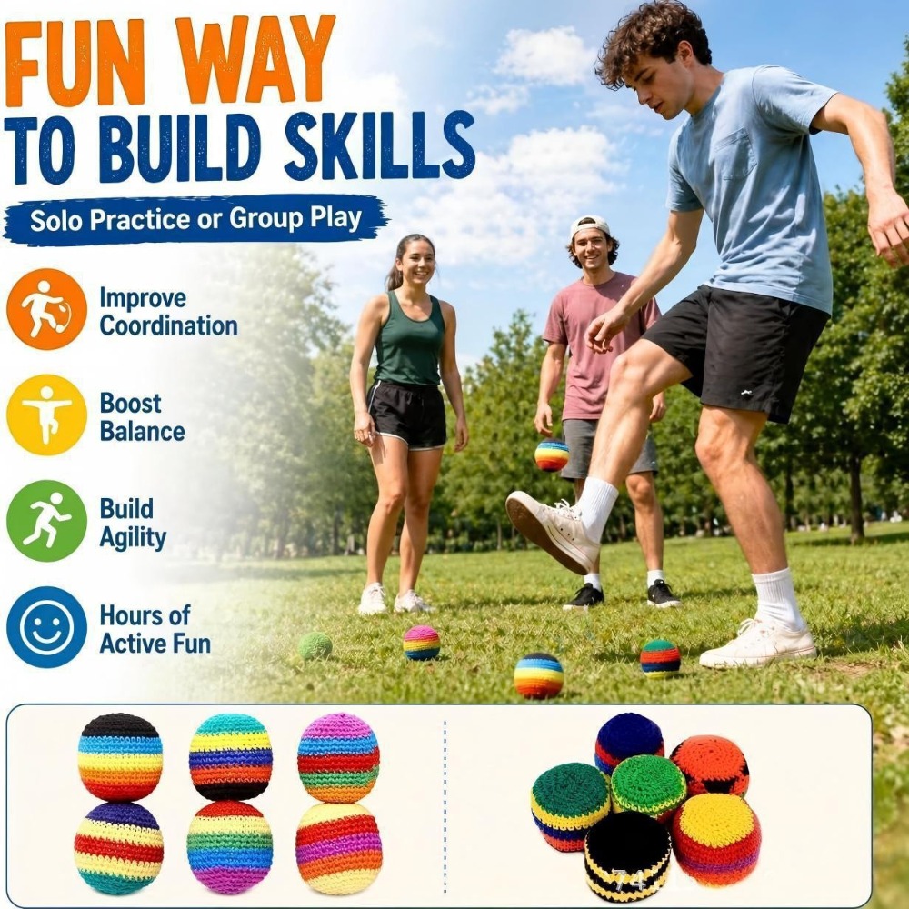 Kids Outdoor Ball - ถุงเท้าซอฟท์แฟคซ์แฮค แซนด์แบ็กบอล สำหรับเล่นกลางแจ้ง ทำด้วยมือ ทนทาน เหมาะสำหรับเด็กๆ