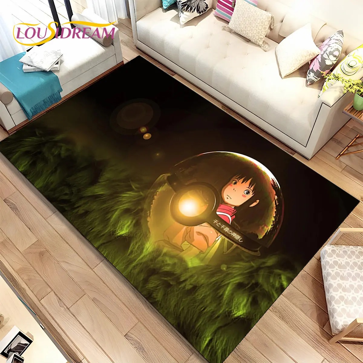 Kids Outdoor Play Area - พรมลายการ์ตูน Spirited Away พรมปูพื้นสำหรับห้องนั่งเล่น ห้องนอน โซฟา
