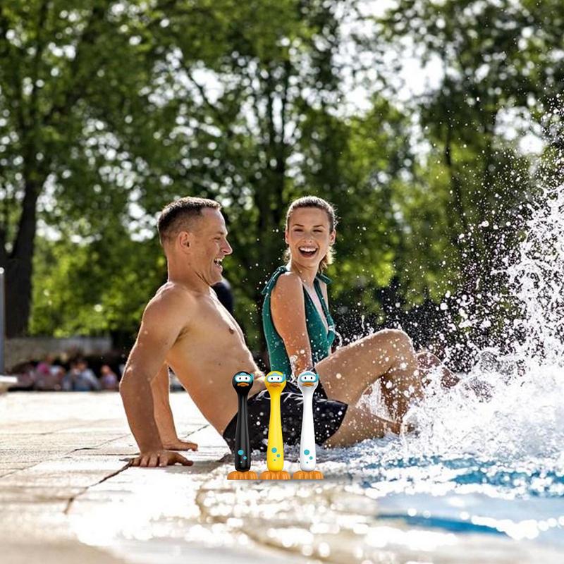 Kids Outdoor Yard Toys - สระว่ายน้ําดําน้ําของเล่นดึงน้ําดําน้ําแหวนการ์ตูน 3X ตลกน่ารัก Sinking เกมสําหรับปาร์ตี้กลางแจ้ง Beach