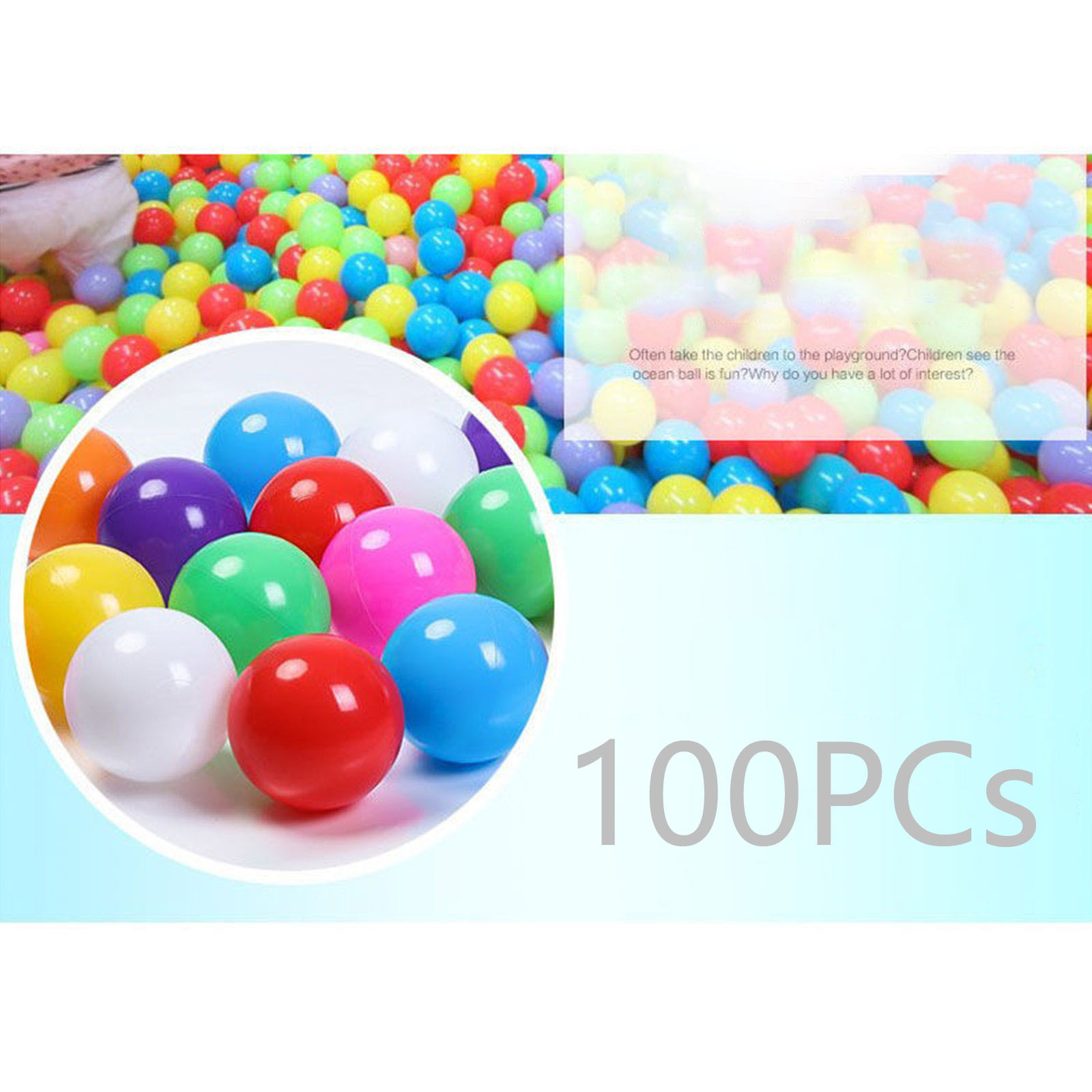 Kids Outdoor House Accessories - ลูกบอลพลาสติกขนาด 55 มม. จำนวน 100 ลูก