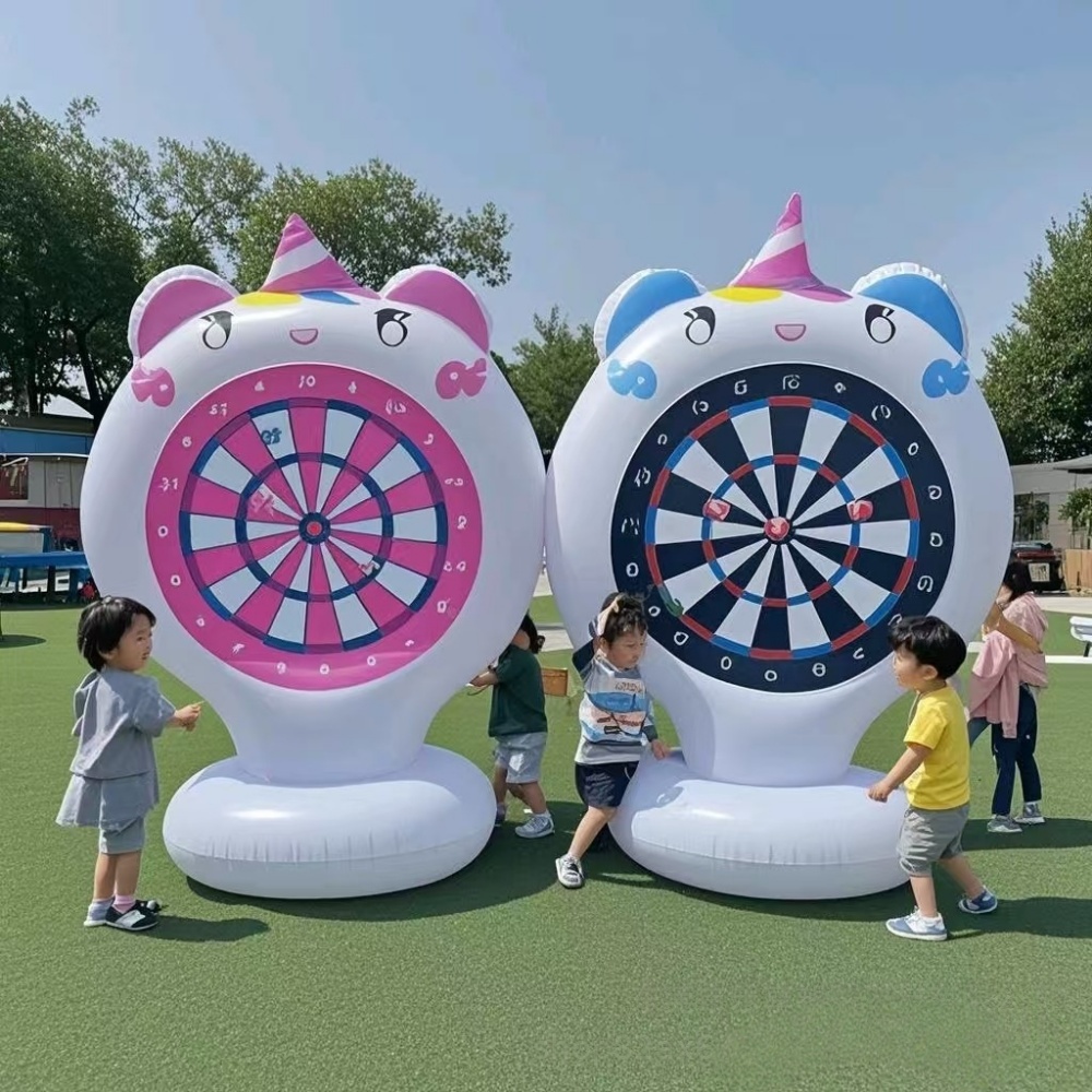 Kids Outdoor Easter Toys - Inflatable Unicorn โยนเกมเป้าหมาย Sticky DART สวนกลางแจ้งสระว่ายน้ําเด็กของเล่นตลกยูนิคอร์นวันเกิด