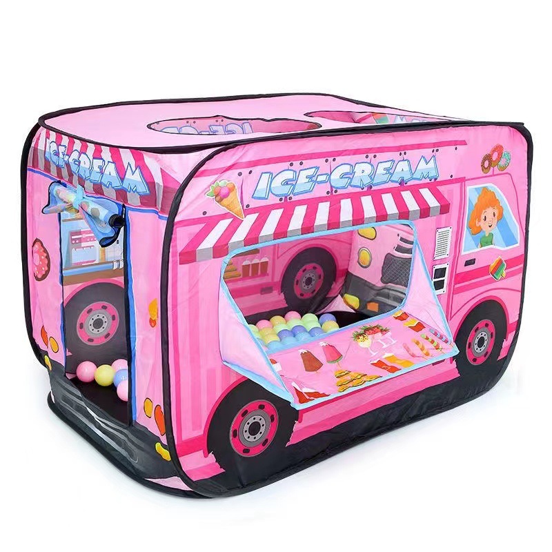 Kids Outdoor House Accessories - ของเล่นเด็กเต็นท์อเนกประสงค์การ์ตูนรถบัสกลางแจ้งเล่นในร่มพับบทบาทเล่นเกมสนุกเต็นท์แบบพกพา Play House