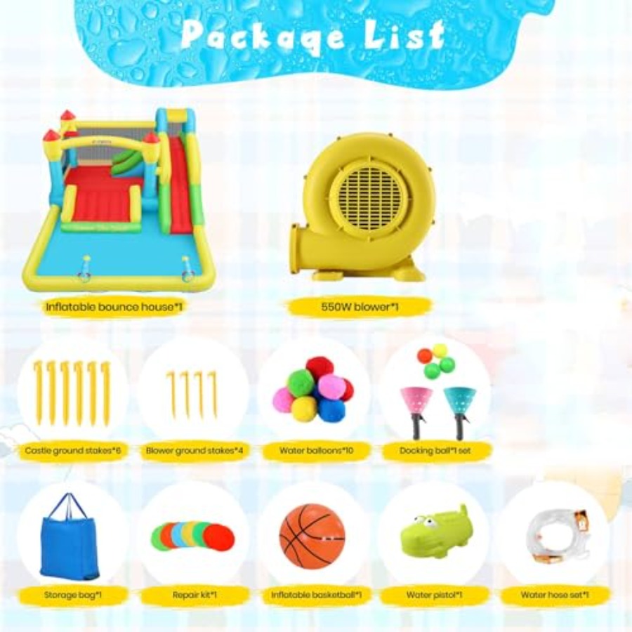 บ้านลมเป่าลมสำหรับเด็กเล่นน้ำก - Kids Outdoor Ball บทวิจารณ์และราคา