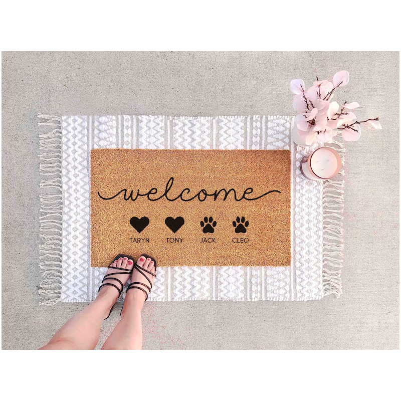 พรมเช็ดเท้าครอบครัวแบบกำหนดเอง - Kids Outdoor Gift Ideas บทวิจารณ์และราคา