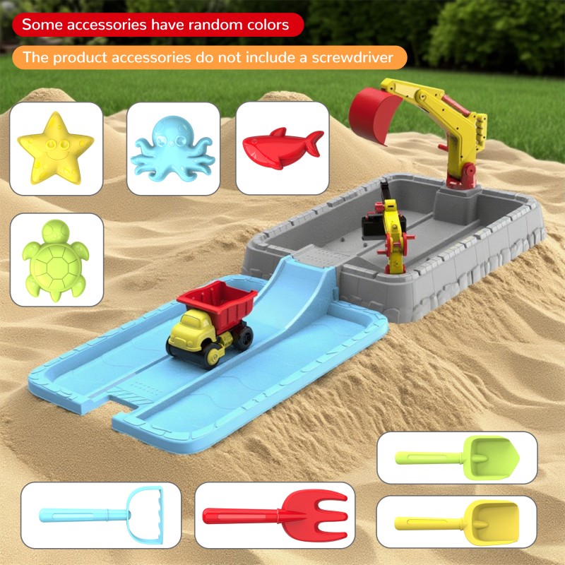ชุดของเล่นทรายรถบรรทุกก่อสร้าง - Kids Outdoor Dump Truck บทวิจารณ์และราคา