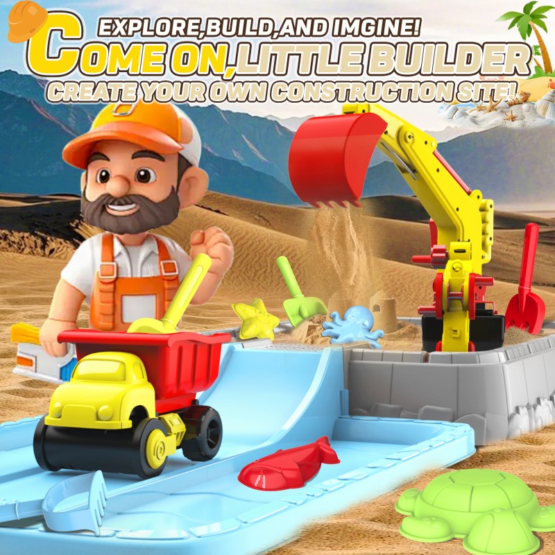 ชุดของเล่นทรายรถบรรทุกก่อสร้าง - Kids Outdoor Dump Truck บทวิจารณ์และราคา