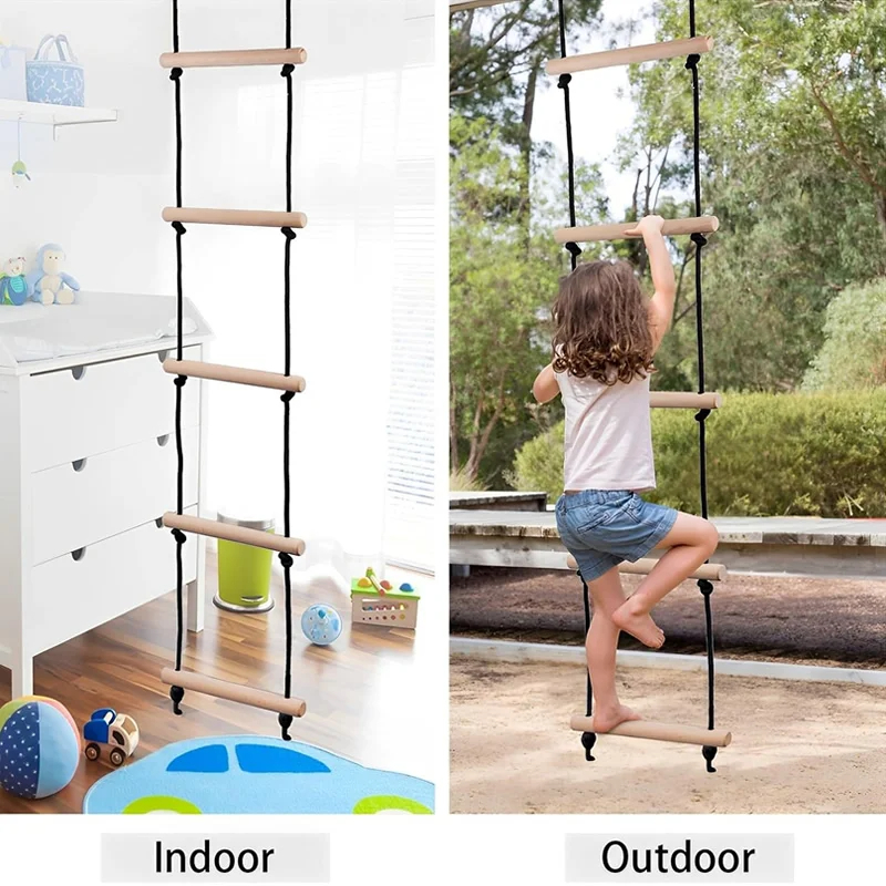 เด็กปีนเชือกบันไดไม้ Swing เด็ - Kids Outdoor Play Area บทวิจารณ์และราคา