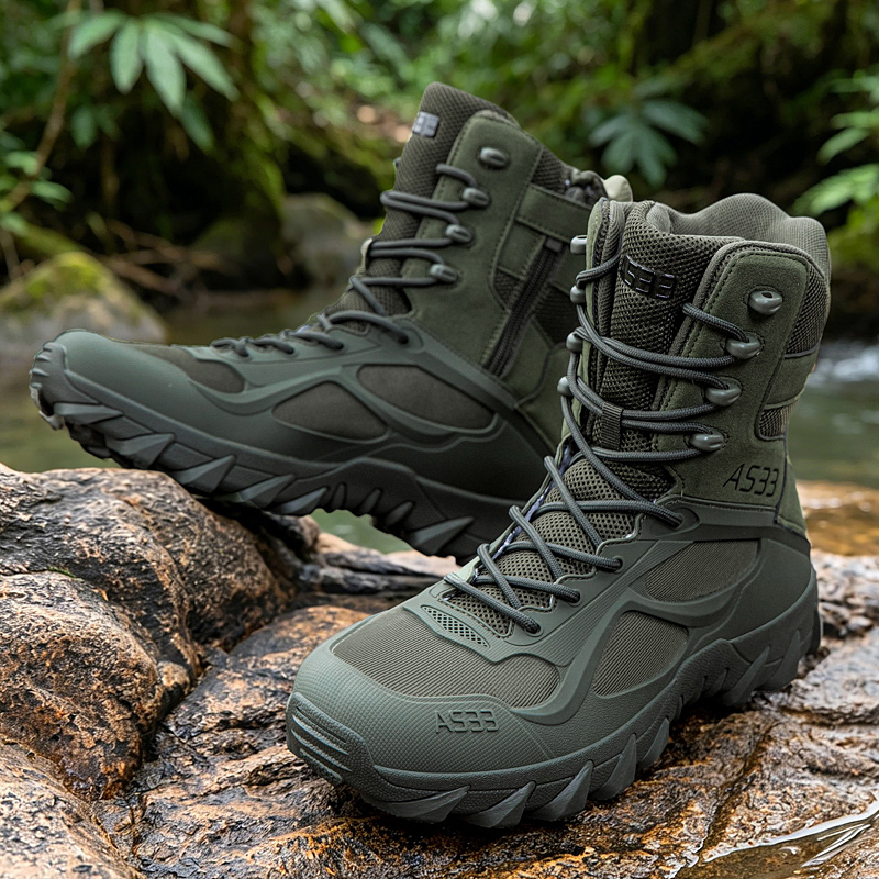 รองเท้าบูทผู้ชายแบบยุทธวิธี น้ - Kids Outdoor Shoes บทวิจารณ์และราคา