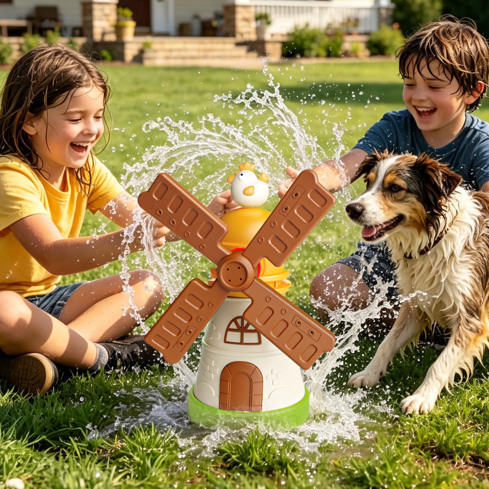 ของเล่นพ่นน้ำหมุนได้รูปกังหันล - Kids Outdoor Yard Toys บทวิจารณ์และราคา