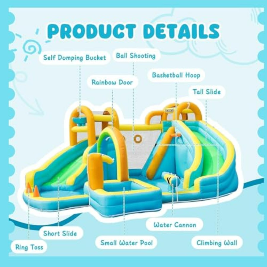 สไลเดอร์น้ำเป่าลมสำหรับเด็กเล่ - Kids Outdoor Ball บทวิจารณ์และราคา