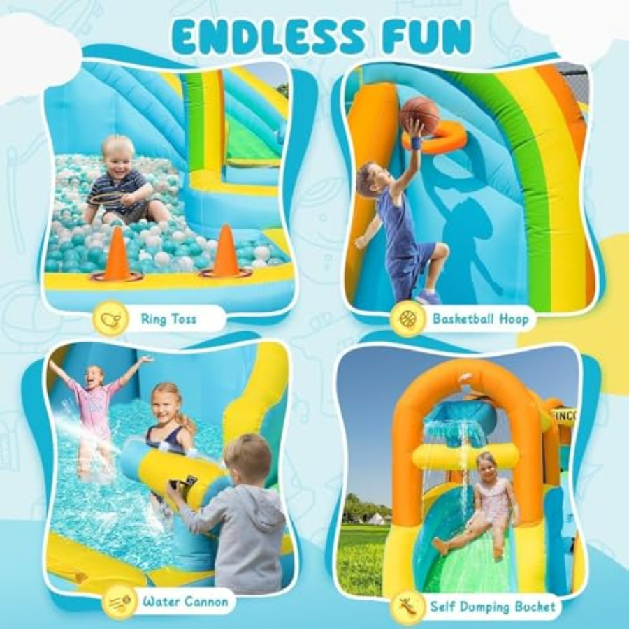 สไลเดอร์น้ำเป่าลมสำหรับเด็กเล่ - Kids Outdoor Ball บทวิจารณ์และราคา
