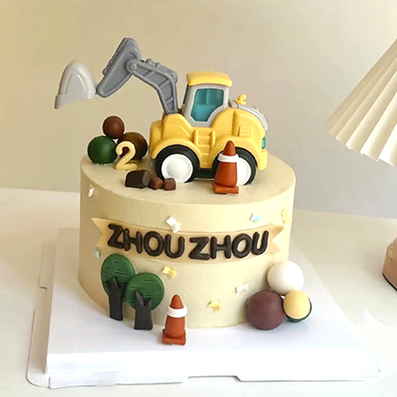 การก่อสร้างเค้ก Toppers เค้กวั - Kids Outdoor Excavator บทวิจารณ์และราคา
