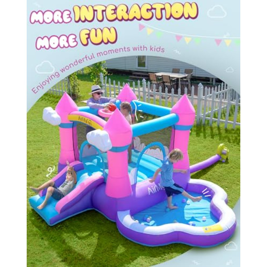 บ้านลมสีชมพูสำหรับเด็กอายุ 3-8 - Kids Outdoor Ball บทวิจารณ์และราคา