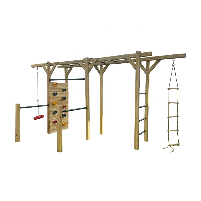 อุปกรณ์ออกกำลังกายไม้ 6 in 1 ส - Kids Outdoor Monkey Bars บทวิจารณ์และราคา
