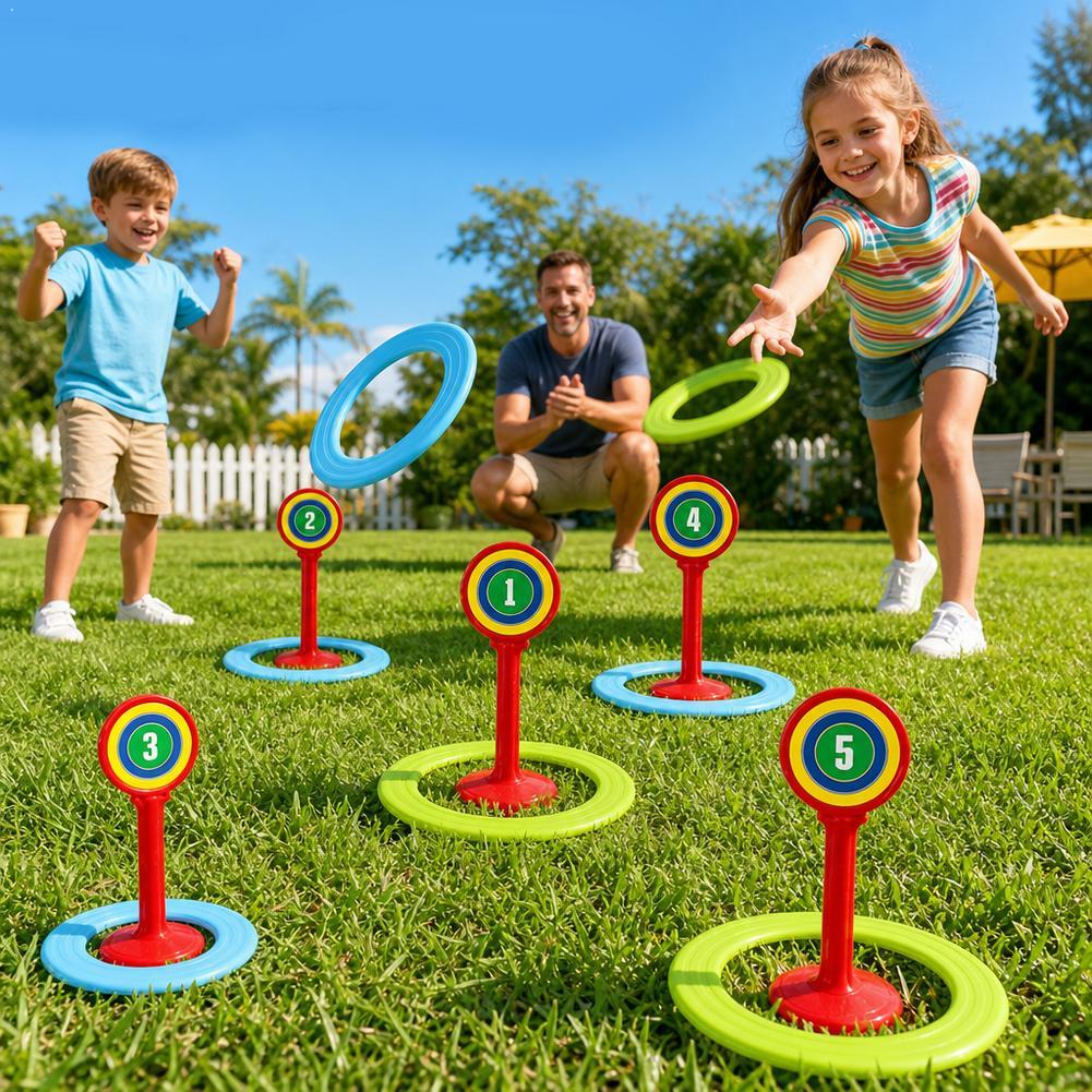ชุดเกมโยนห่วงพลาสติกสำหรับเด็ก - Kids Outdoor Yard Toys บทวิจารณ์และราคา