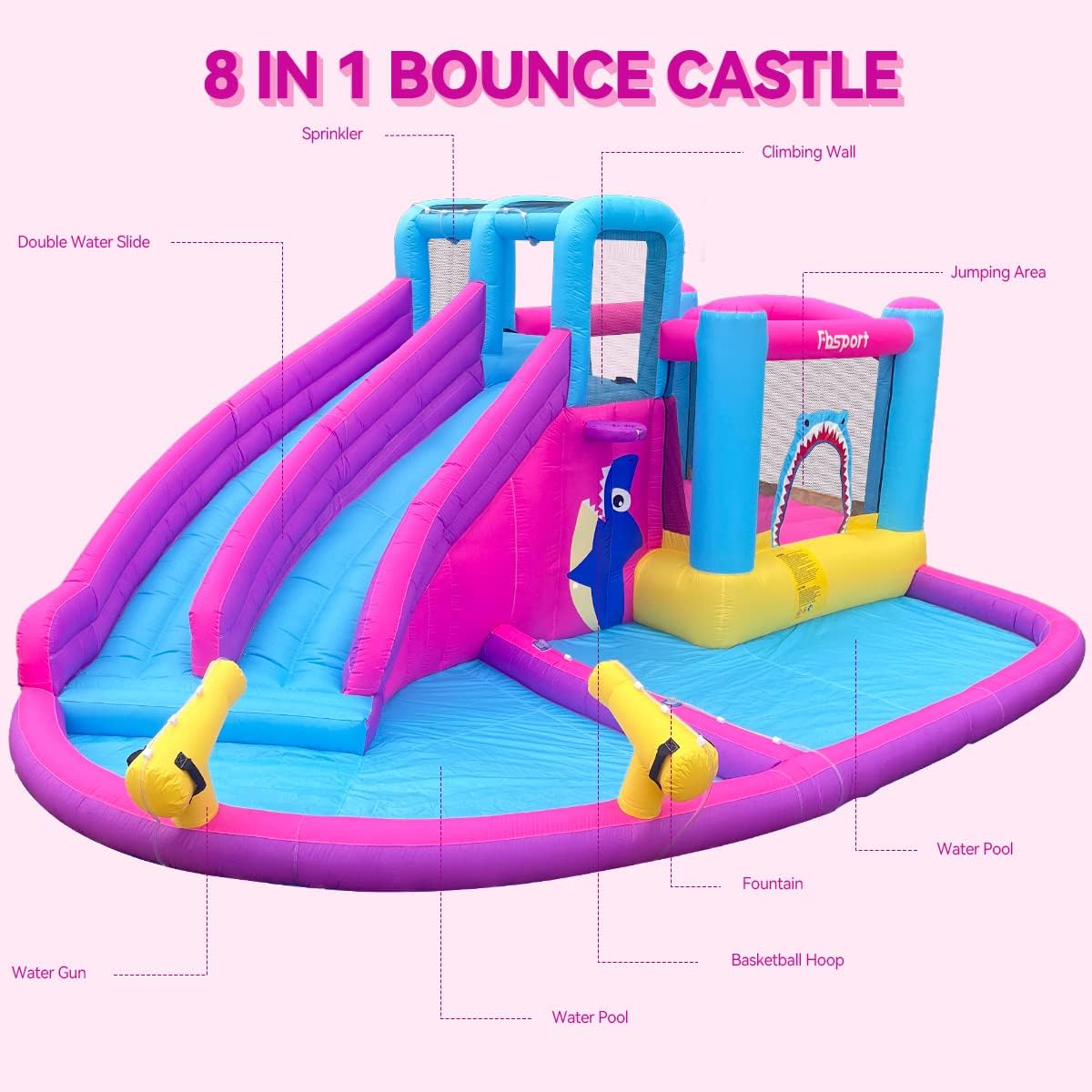 บ้านลมเป่าลมรูปสไลเดอร์น้ำคู่ส - Kids Outdoor Ball บทวิจารณ์และราคา